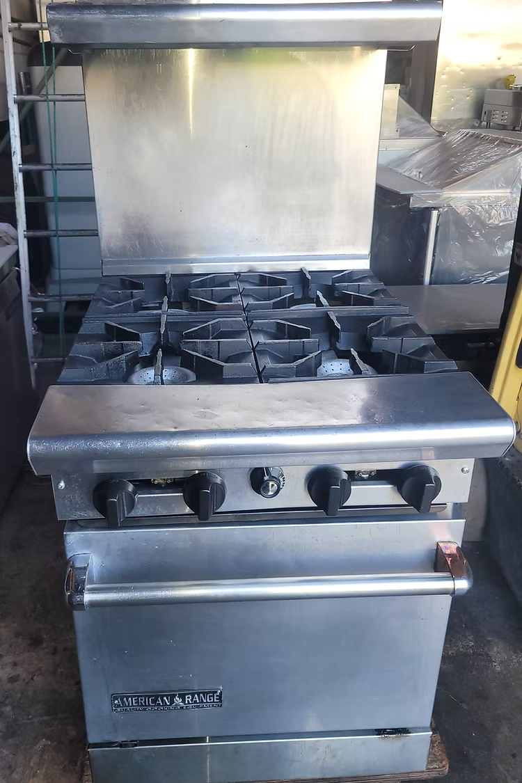 American Range AR-4 24" Natural Gas 4-Burner Range with Space-Saver Oven - 155,000 BTU