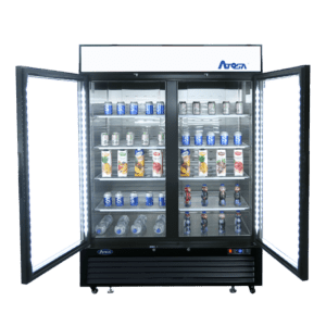 MCF8733GR — 40'' Black Cabinet Two (2) Glass Door Merchandiser Cooler