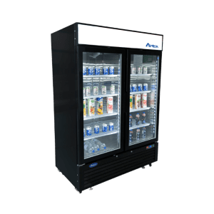 MCF8733GR — 40'' Black Cabinet Two (2) Glass Door Merchandiser Cooler