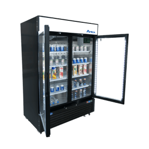 MCF8733GR — 40'' Black Cabinet Two (2) Glass Door Merchandiser Cooler