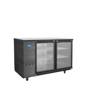 SBB48GGRAUS2 — 48″ Black Shallow Depth Back Bar Cooler with Glass Doors