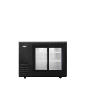 SBB48SGGRAUS2 – 48″ Black Shallow Depth Back Bar Cooler with Sliding Glass Doors