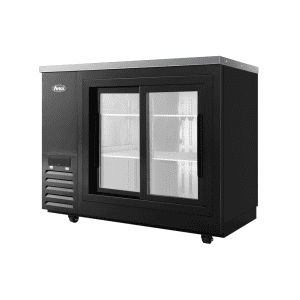 SBB48SGGRAUS2 – 48″ Black Shallow Depth Back Bar Cooler with Sliding Glass Doors