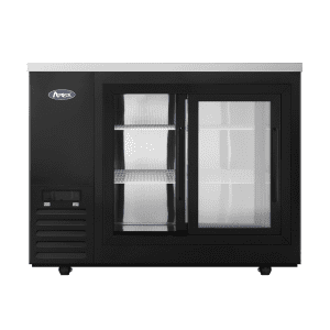 SBB48SGGRAUS2 – 48″ Black Shallow Depth Back Bar Cooler with Sliding Glass Doors