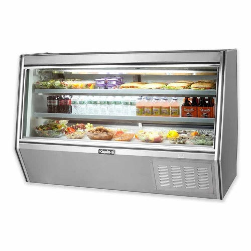 Leader ERCD72ES 72" Refrigerated Slanted Glass Counter Deli Case with 1 Shelf