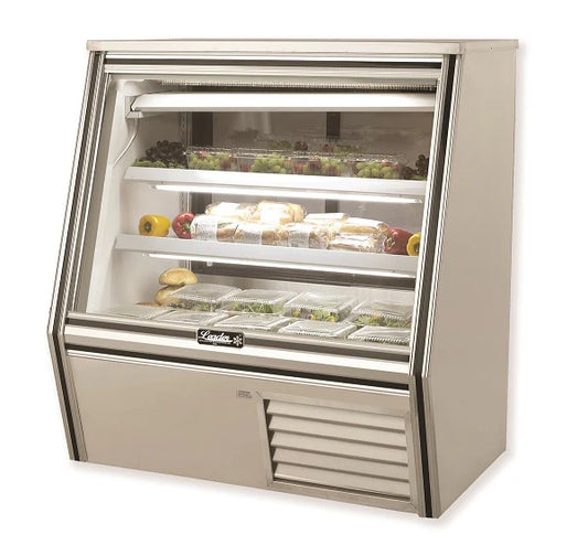 Leader ERCD60ES 60" Refrigerated Slanted Glass Counter Deli Case with 1 Shelf