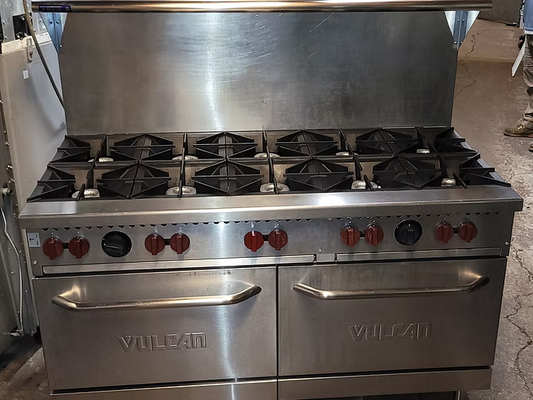 Vulcan SX60-10BN 60 Inch Gas Range with 10 Burners 28000 BTU and 2 Ovens