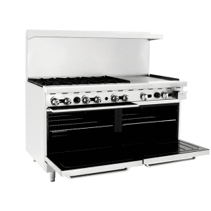 AGR-6B24GR — 60″ Gas Range with Six (6) Open Burners & 24″ Griddle