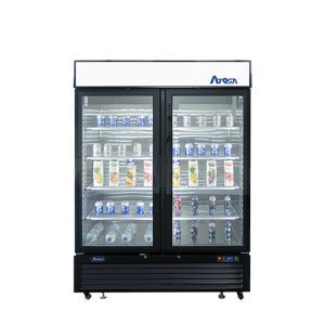 MCF8723GR —54''  Black Cabinet Two (2) Glass Door Merchandiser Cooler