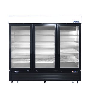 MCF8724GR — 81'' Black Cabinet Three (3) Glass Door Merchandiser Cooler