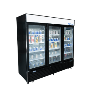 MCF8724GR — 81'' Black Cabinet Three (3) Glass Door Merchandiser Cooler
