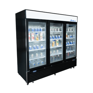 MCF8728GR — 81'' Black Cabinet Three (3) Glass Door Merchandiser Freezer