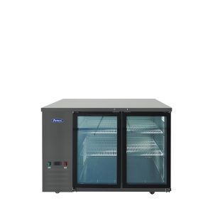 SBB48GGRAUS2 — 48″ Black Shallow Depth Back Bar Cooler with Glass Doors