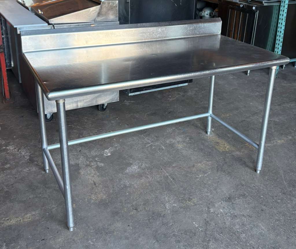Advance Tabco  30" x 60" 16-Gauge  Stainless Steel  Work Table with 5" Backsplash - Pre-owned
