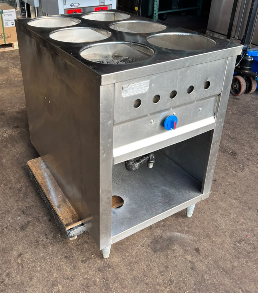 Steam Table Gas 24''x36'' with 6 round holes -Pre owned
