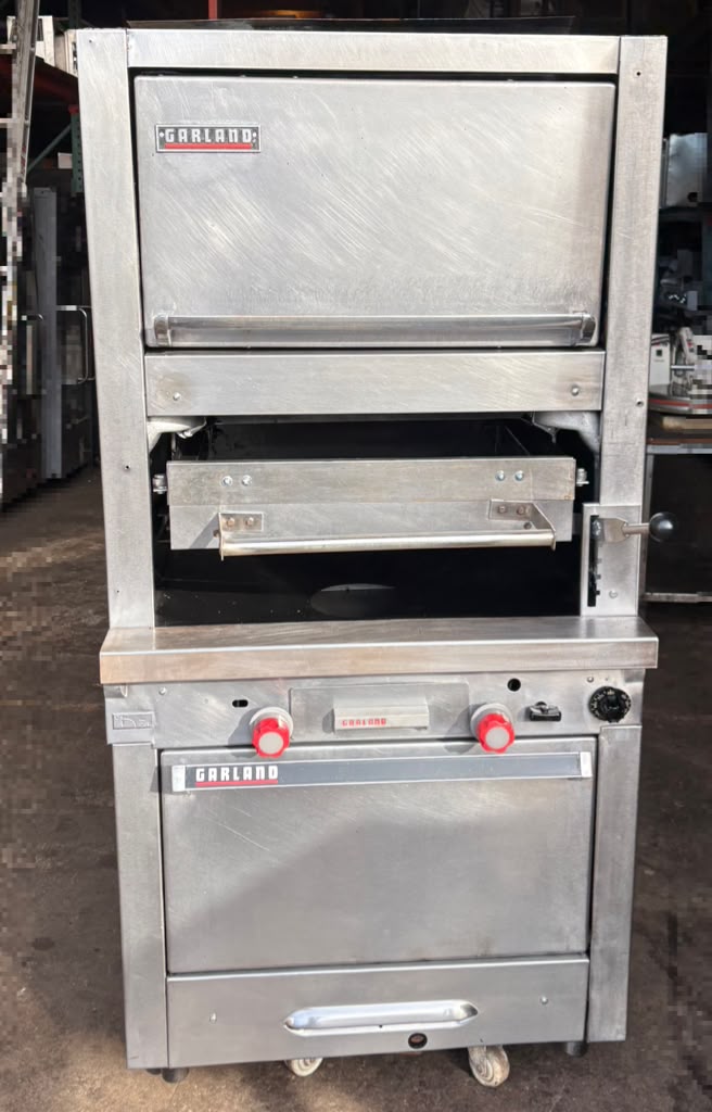 Garland M60XR Master Series Natural Gas Heavy-Duty Upright Ceramic Broiler with Standard and Finishing Ovens - 120,000 BTU-PRE-OWNED