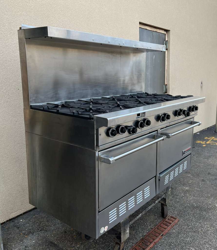Garland G60-10RR 60" 10 Burner Gas Range w/ (2) Standard Ovens, Natural Gas-PRE OWNED