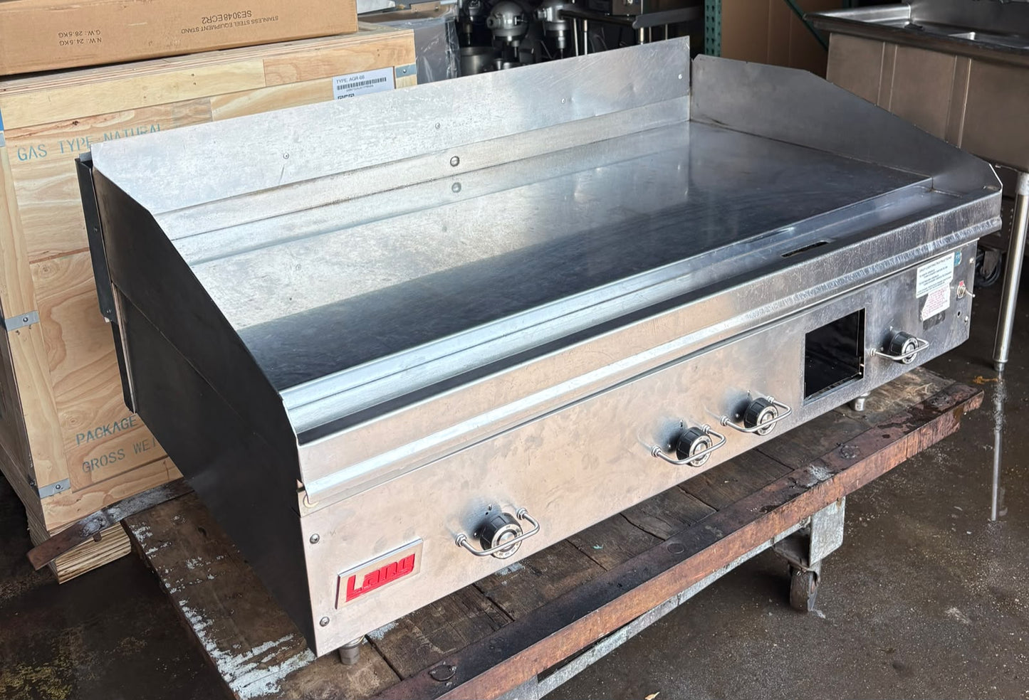 Lang 248TC 48" Countertop Gas Griddle, Snap-Action Thermostats, 1" Chrome Plated, 108.000 BTU- PRE-OWNED