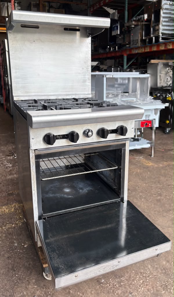 American Range AR-4 24" Natural Gas 4-Burner Range with Space-Saver Oven - 155,000 BTU