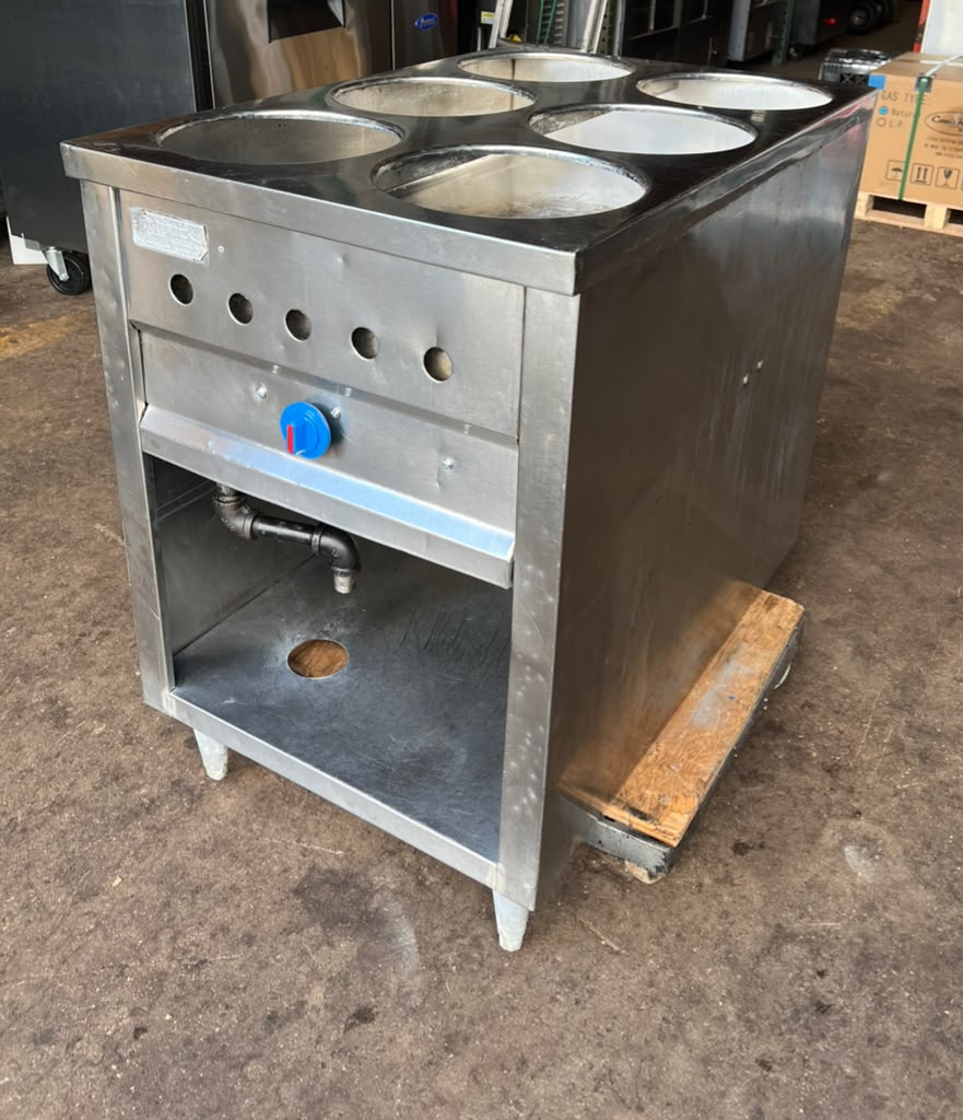 Steam Table Gas 24''x36'' with 6 round holes -Pre owned