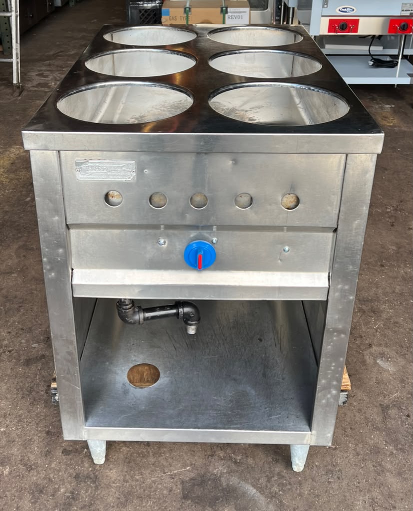 Steam Table Gas 24''x36'' with 6 round holes -Pre owned