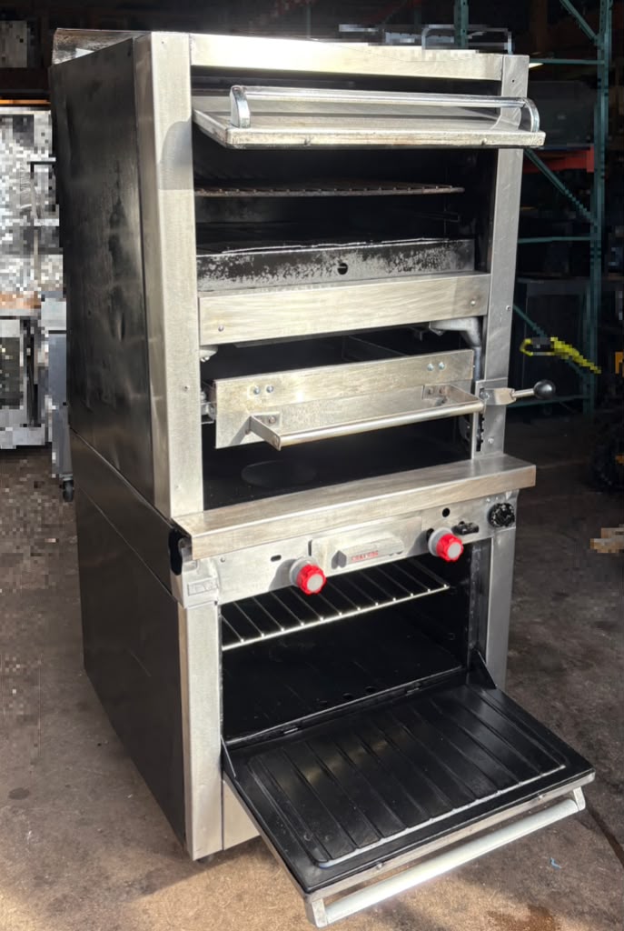 Garland M60XR Master Series Natural Gas Heavy-Duty Upright Ceramic Broiler with Standard and Finishing Ovens - 120,000 BTU-PRE-OWNED